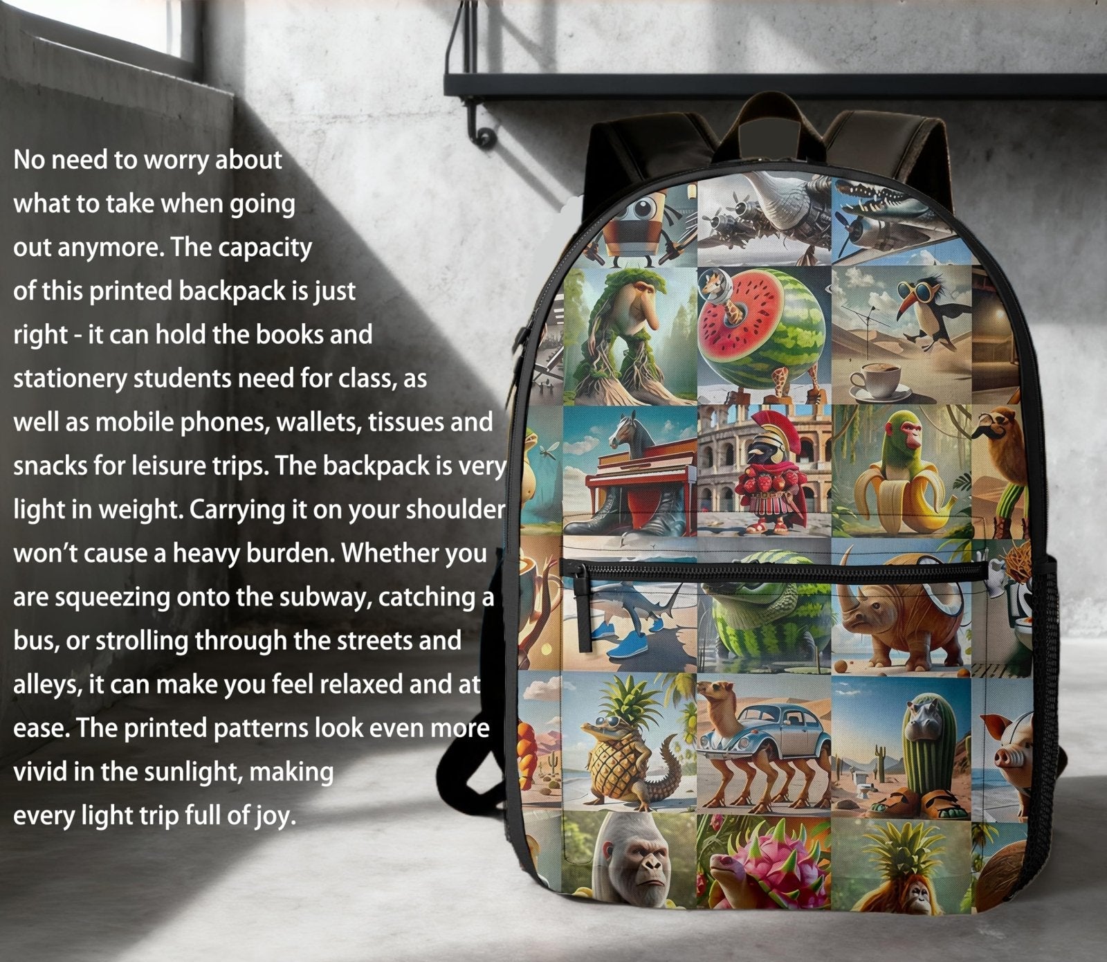 mxyteabz Cappuccino Assassino Backpack for Travel & Outdoor – Italian Brain Rot Backpack Meme Style with Spacious Pocketb (A)