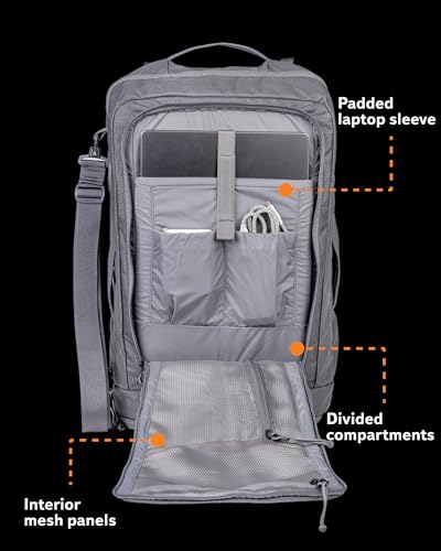 Mystery Ranch Mission Rover 45 Backpack – Duffel Bag with Side Handle, Lockable Zippers & Padded Laptop Sleeve– Shadow