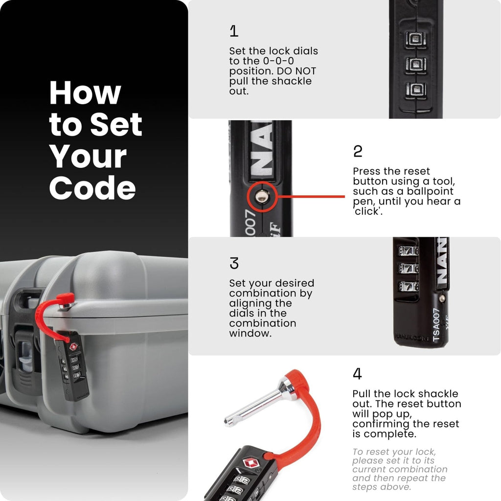 NANUK TSA Approved Lock – Durable, Secure Travel Case Lock with Cut - Resistant Steel Shackle & Rustproof