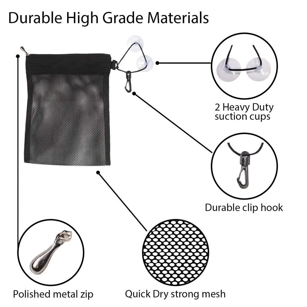Naroa Waterproof Multifunctional Toiletry Shower Bag for Gym, Travel, Business and Foldable Portable Hanging Bathroom Mesh Caddy with Wet & Dry Storage Suction Hook Tote for Men Women