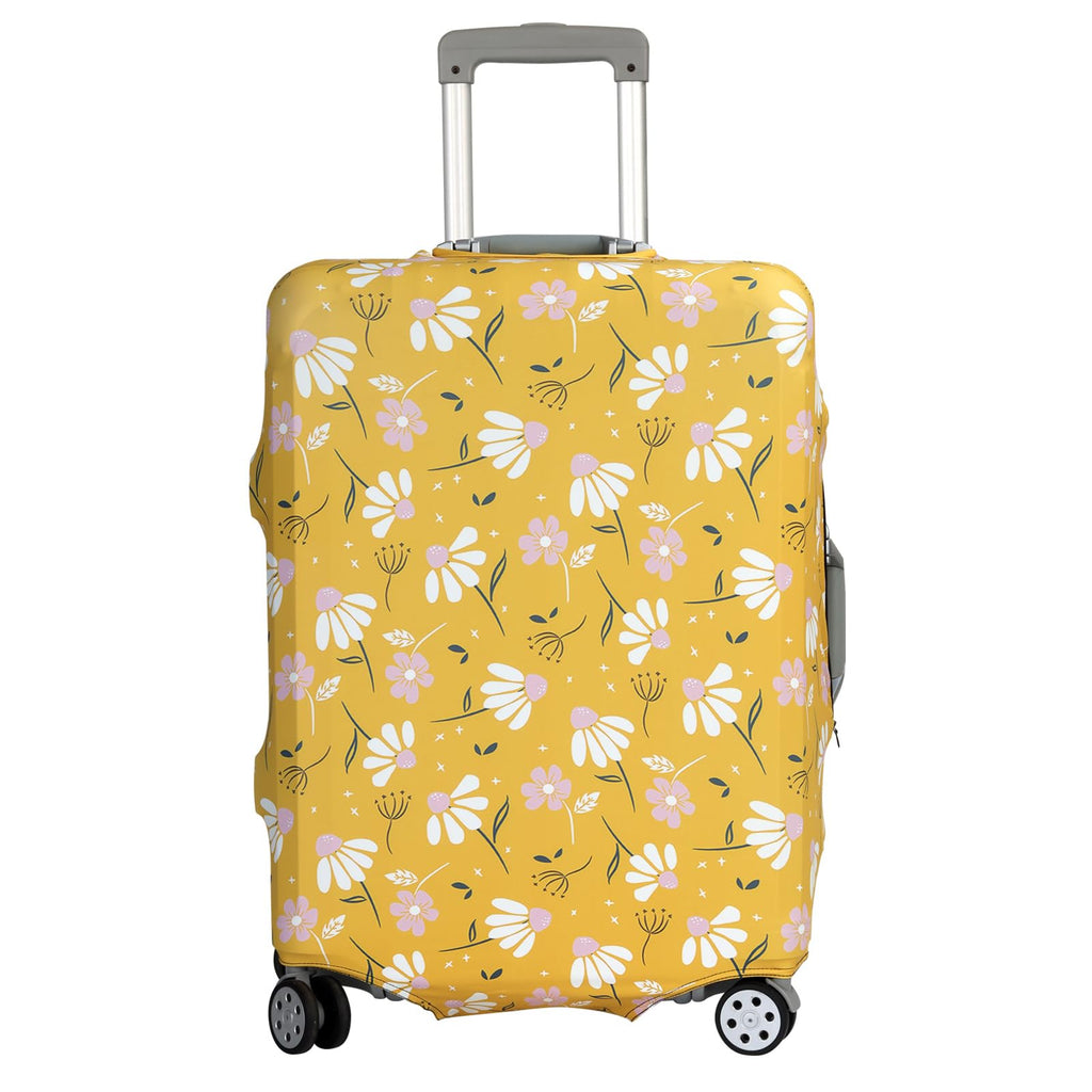 nbnhxnff Travel Luggage Cover Protector Stretchable,Washable&Anti-Scratch,Fits 18-32 Inch case (Yellow flower, XL(29-32 inch))