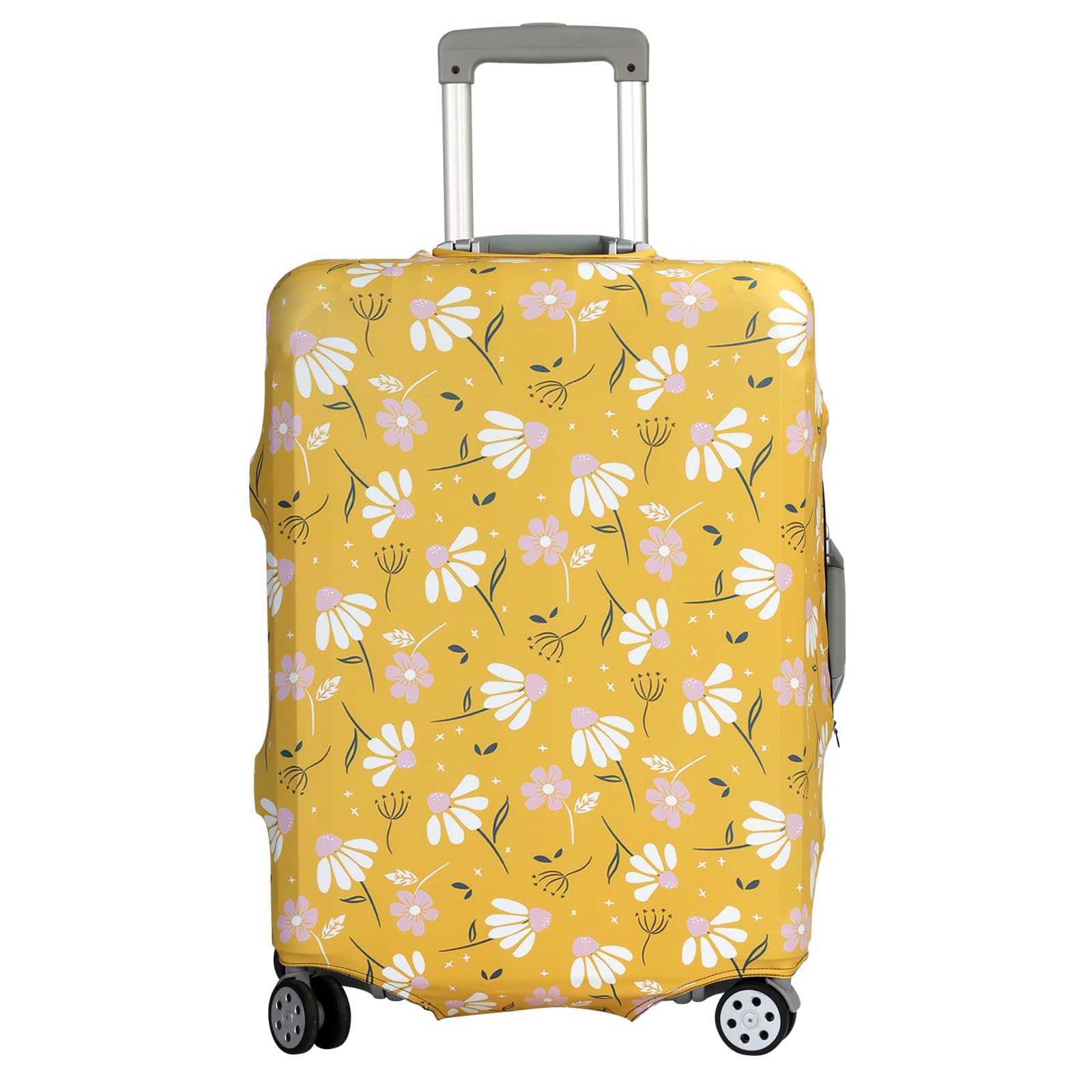 nbnhxnff Travel Luggage Cover Protector Stretchable,Washable&Anti-Scratch,Fits 18-32 Inch case (Yellow flower, XL(29-32 inch))