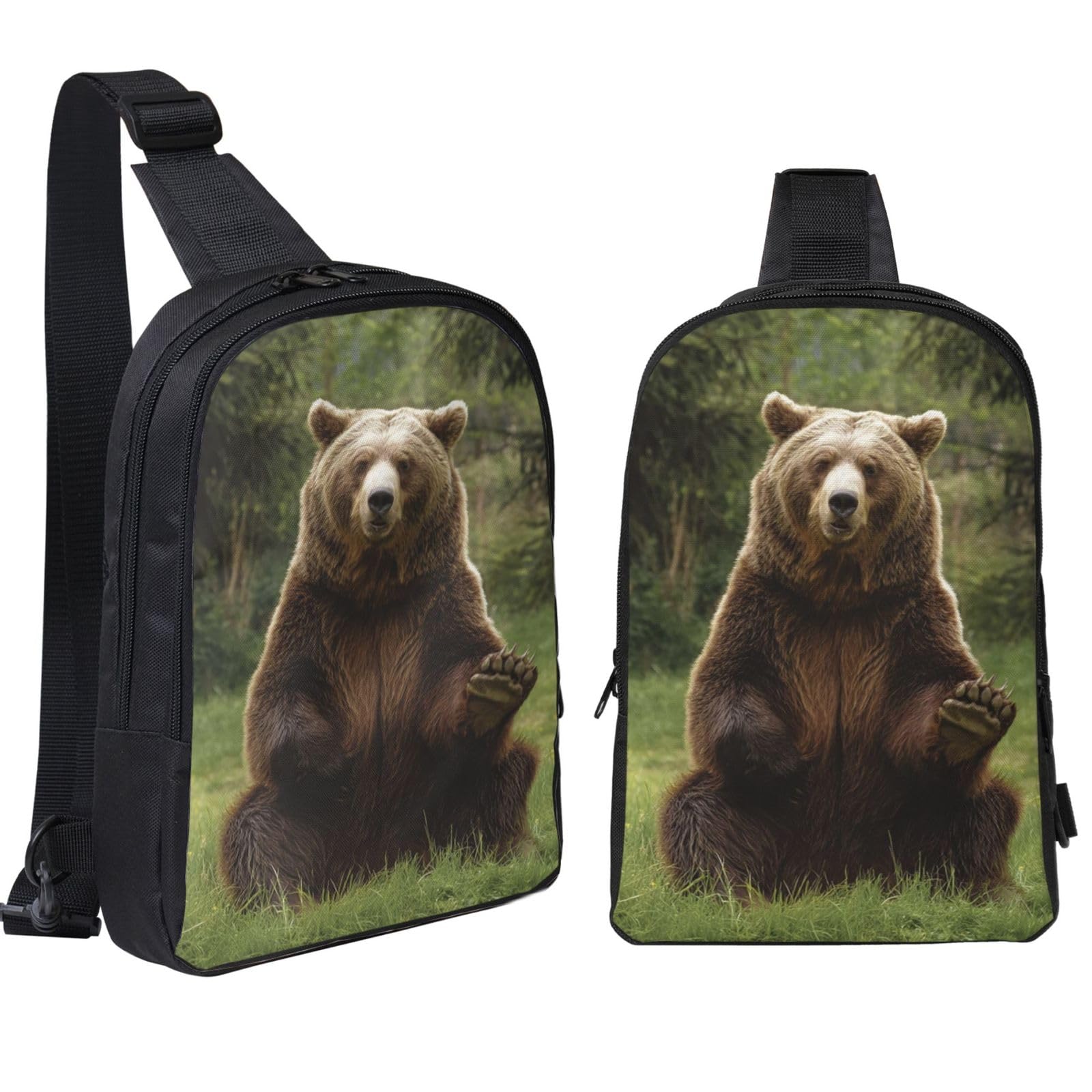 NCMDNWAUCK Sling Bag Hi Bear Sit on the lawn Cross Chest Bag Sling Backpack for Travel Crossbody Shoulder Bag