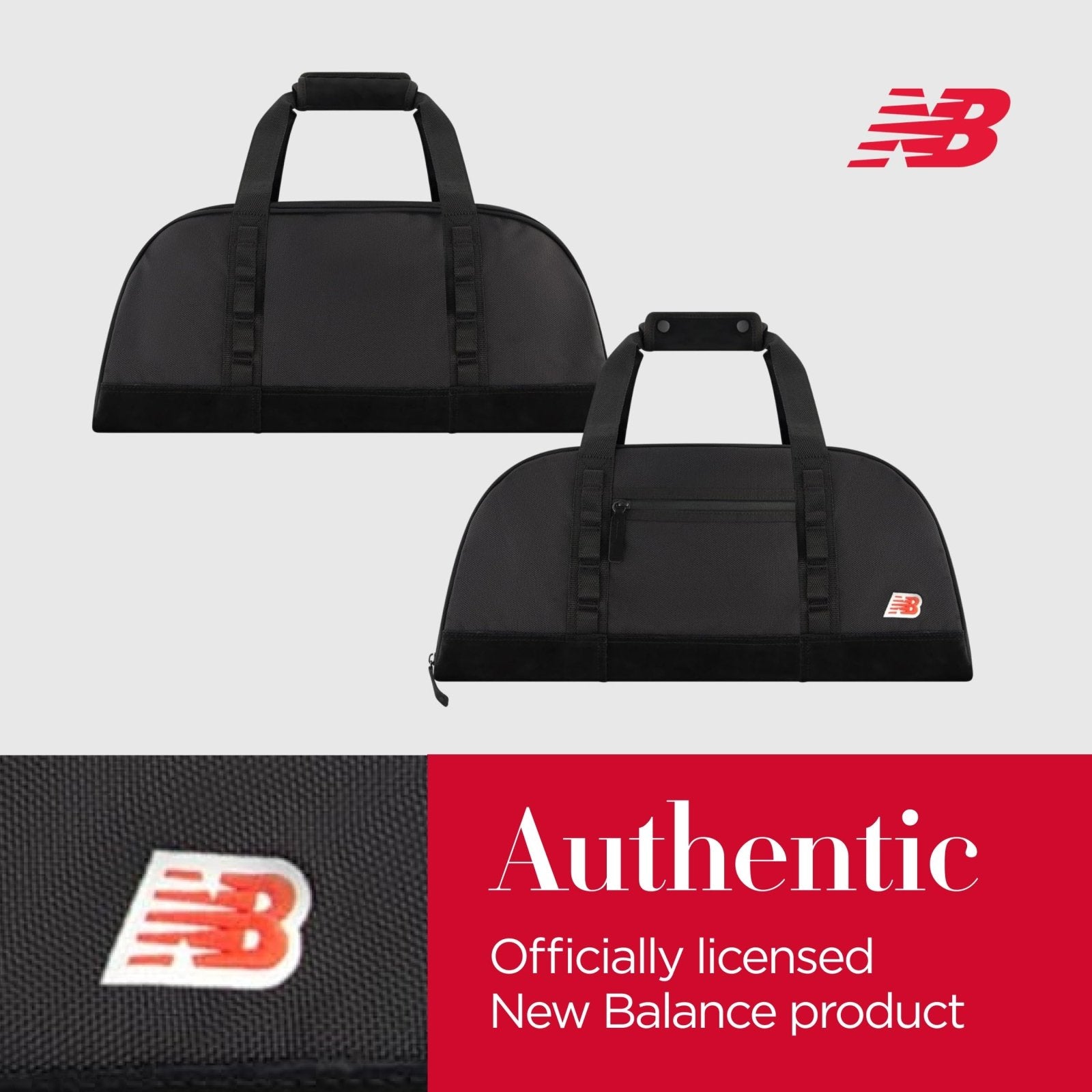 New Balance Duffel Bag, Legacy Icon Commuter Travel Bag for Men and Women, Black, One Size