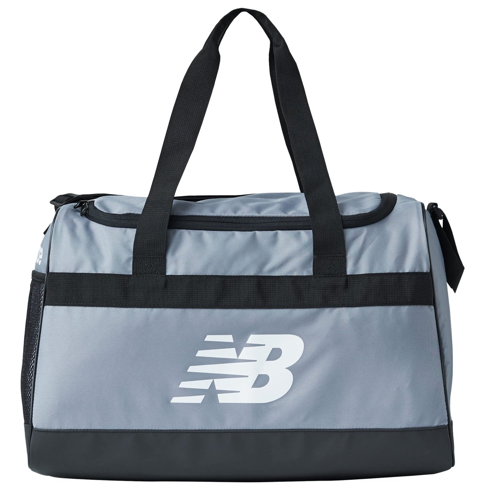 New Balance Duffel Bag, Small Carry On Travel Gym Bag with Carry Handles and Shoulder Strap, Grey