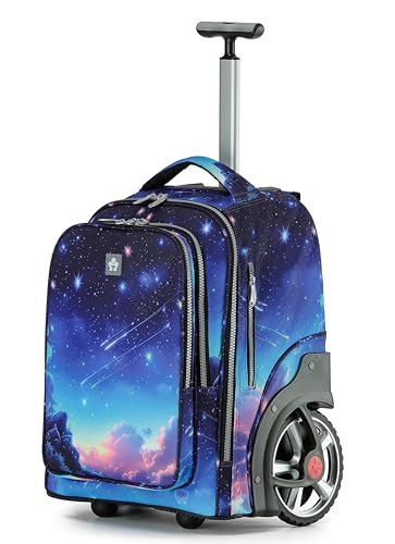 NEW TILAMI 20" Rolling Backpack for Teens Adults, Climbing Stairs Waterproof Backpack with Wheels for School Business Trave Camping with Laptop Compartment, Fit 17 Inch Laptop, Spacey Blue