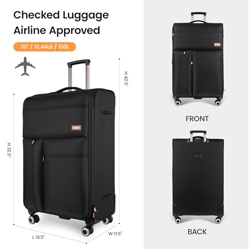 New York XPress 30'' Suitcase w/Double Spinner Wheels,TSA LOCK,Expandable