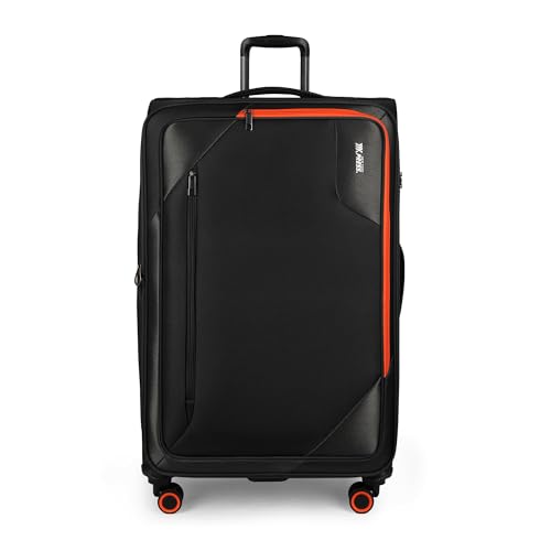 New York XPress Suitcases with Wheels 32 inch Luggage,Large Softside Suitcase Expandable 20% w/TSA LOCK,Lightweight Travel Suitcase for Men/Women（Black,32in）
