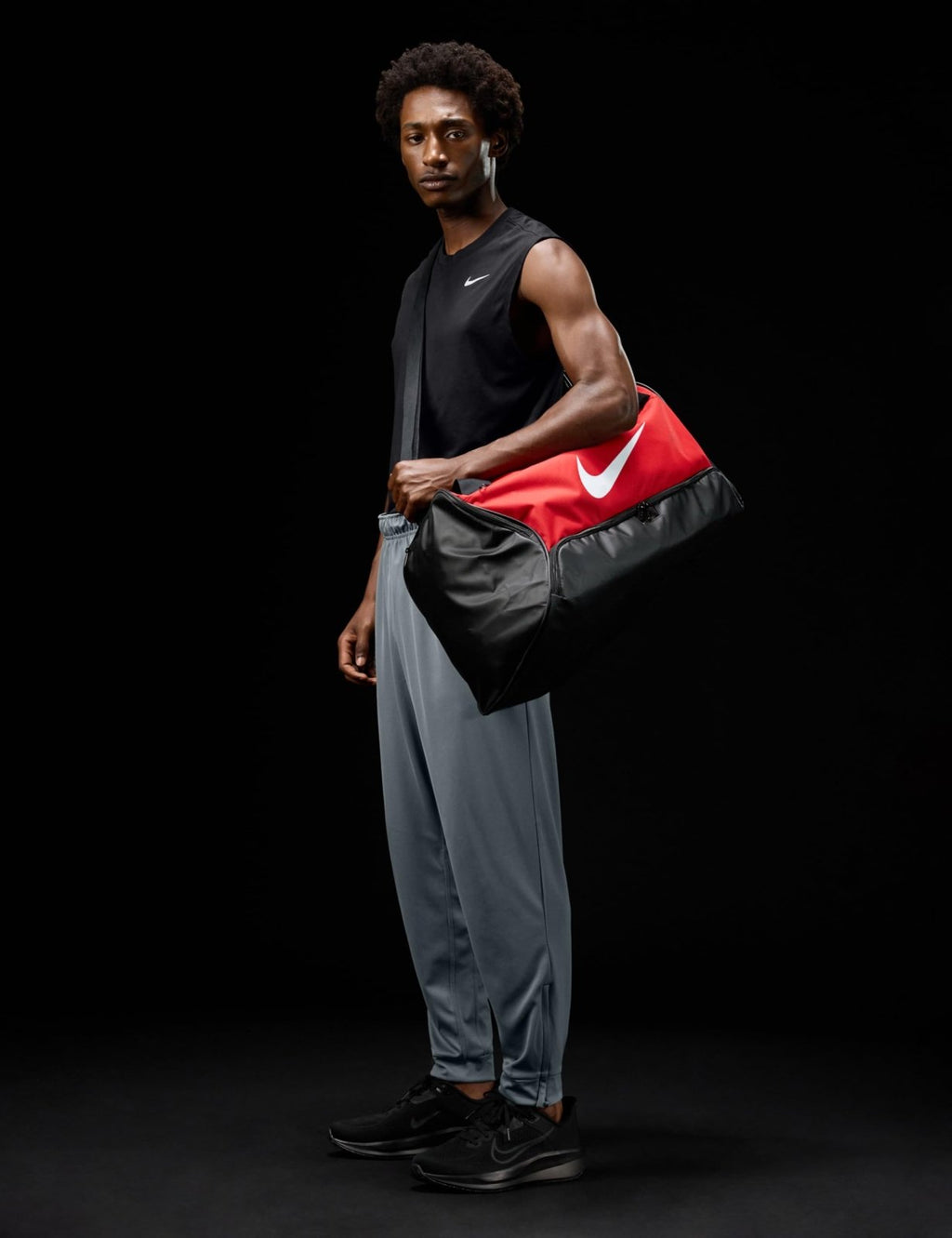 Nike Unisex Brasilia 9.5 Training Duffel Bag (Medium, 60L), University Red/Black/White, MISC