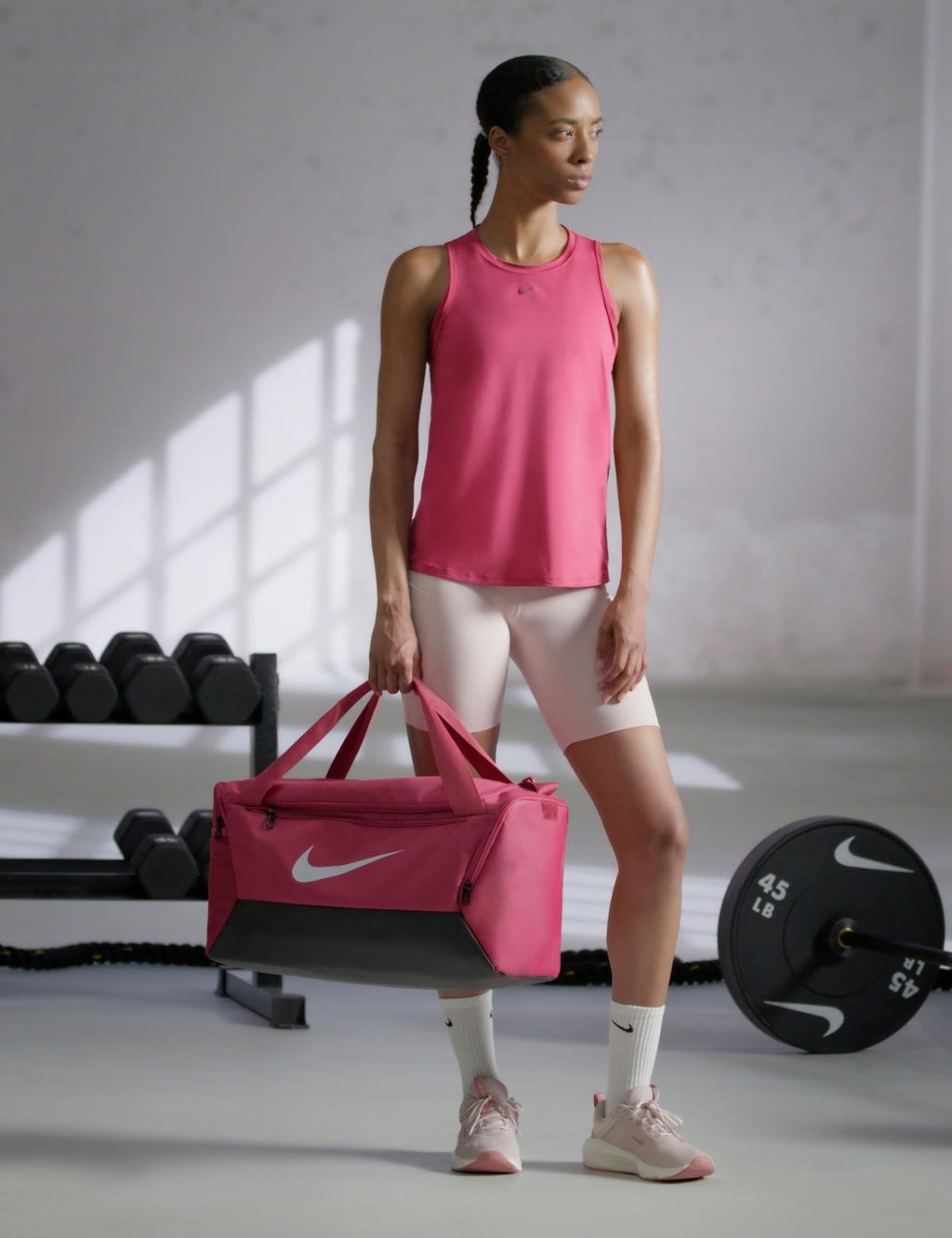 Nike Unisex Brasilia Training Duffel Bag (Small, 41L), Sweet Beet/Black/White, MISC