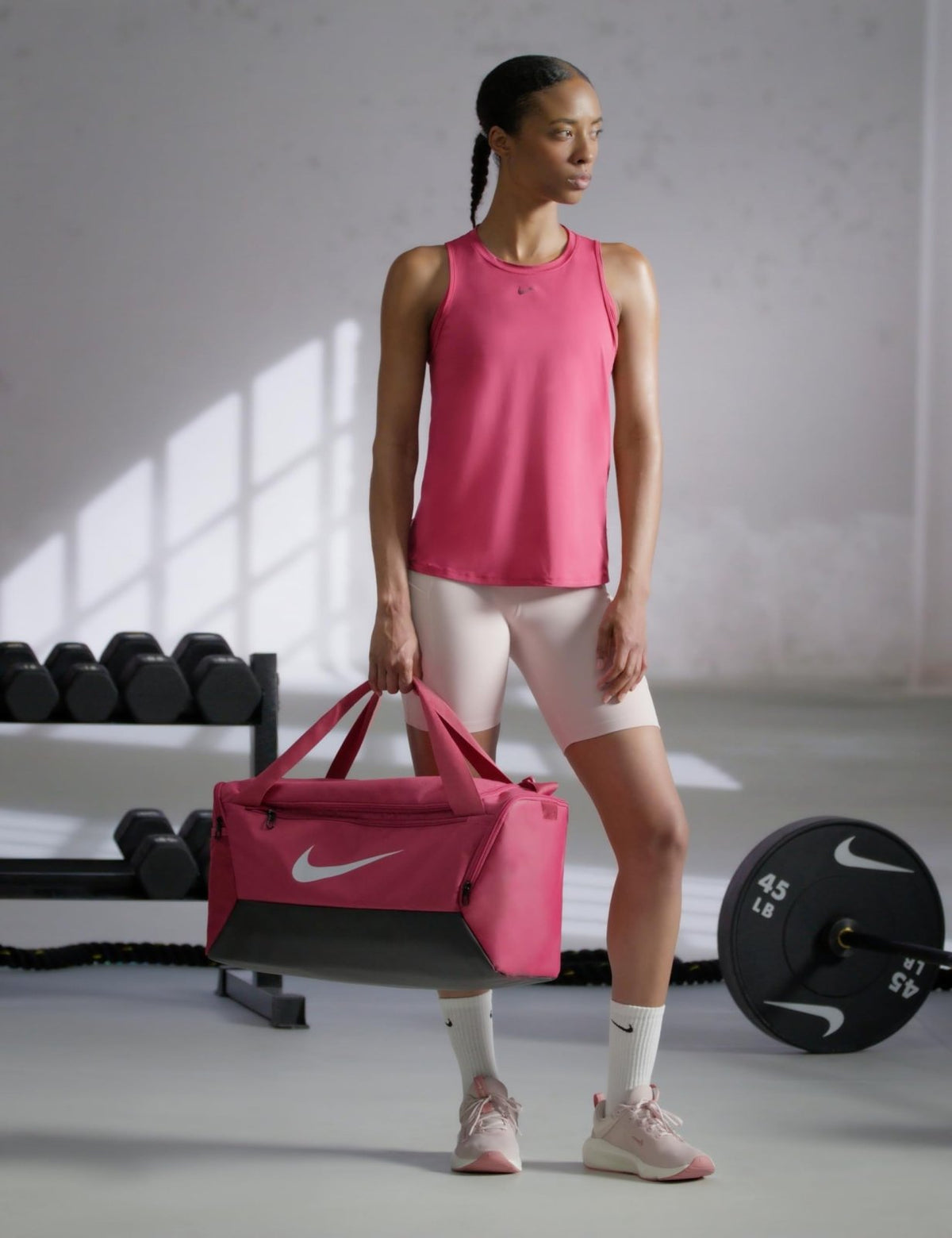 Nike Unisex Brasilia Training Duffel Bag (Small, 41L), Sweet Beet/Black/White, MISC