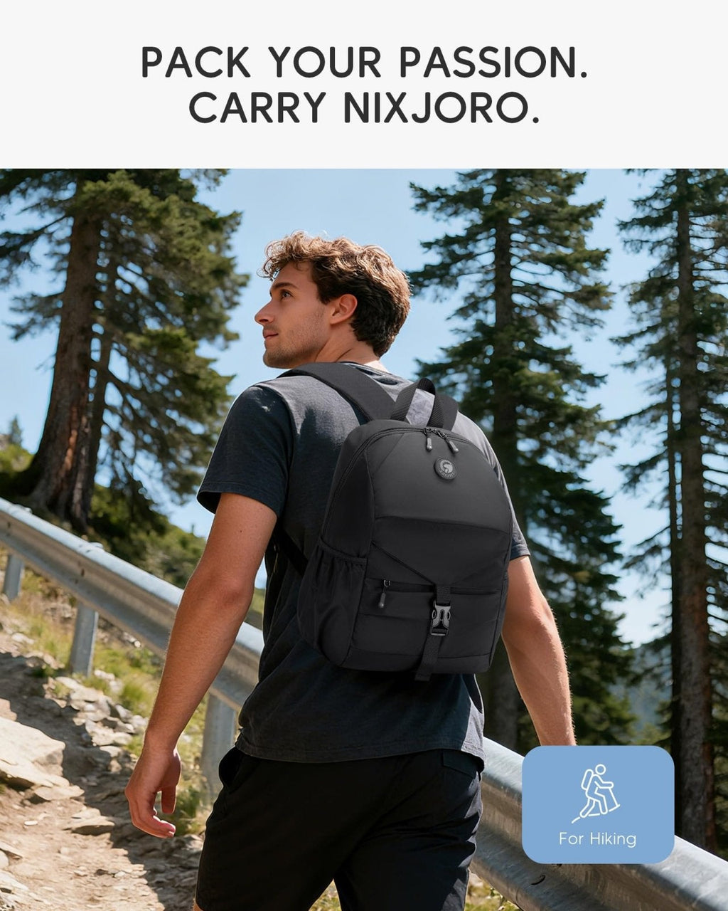Nixjoro Personal Item Bag 17x10x9 40x30x20 cm Travel Bag Lightweight Underseat Luggage Bag Mochila Para Viaje En Avion for Men Women (Black)