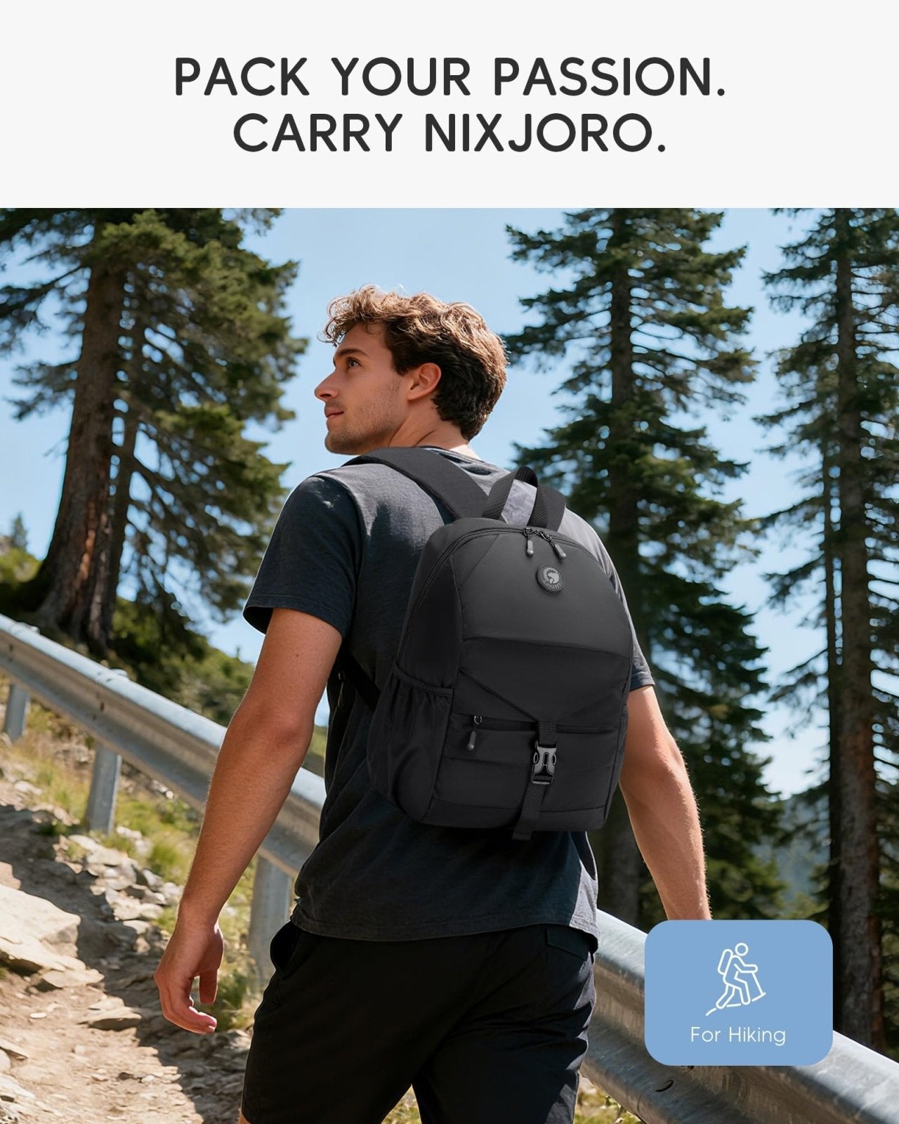 Nixjoro Personal Item Bag 17x10x9 40x30x20 cm Travel Bag Lightweight Underseat Luggage Bag Mochila Para Viaje En Avion for Men Women (Black)