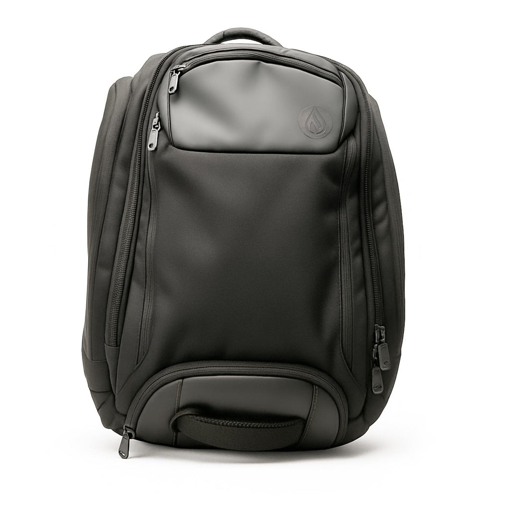 Nocqua 6-in-1 Convertible Travel Backpack, 40-55L Expandable Carry-On, Ergonomic Design with Drink Holders & Padded Laptop Pocket, Weather-Resistant Ballistic Nylon, Black - Travel Bag for Men & Women