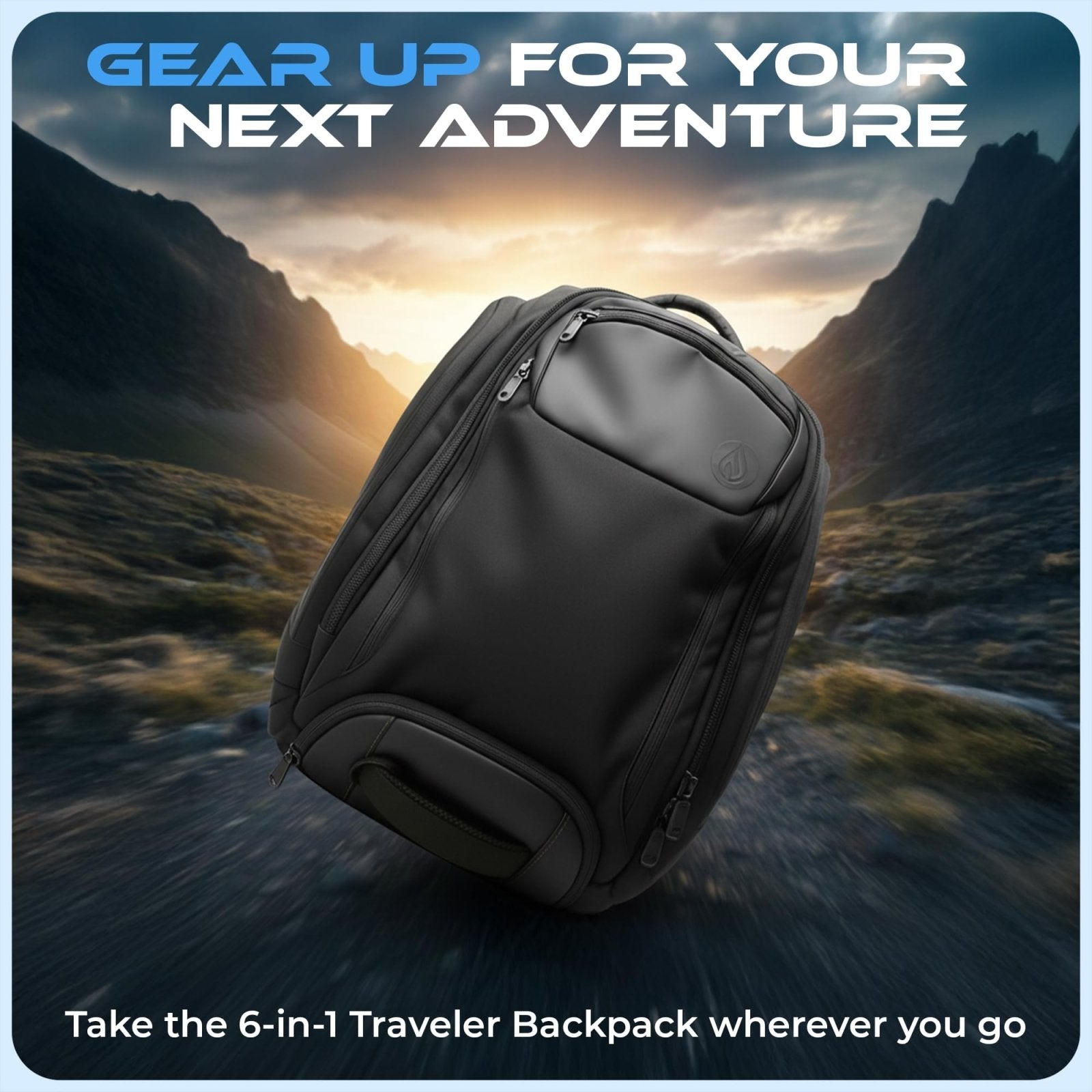 Nocqua 6 - in - 1 Convertible Travel Backpack, 40 - 55L Expandable Carry - On, Ergonomic Design with Drink Holders & Padded Laptop Pocket, Weather - Resistant Ballistic Nylon, Black - Travel Bag for Men & Women