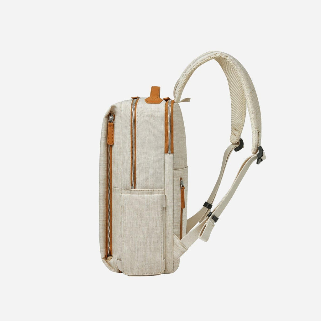 Nordace Siena Pro 13 Smart Backpack - 13.3" Laptop Backpack, 15L Daily Backpack for Travel, Everyday, or Work (Beige - Brown)