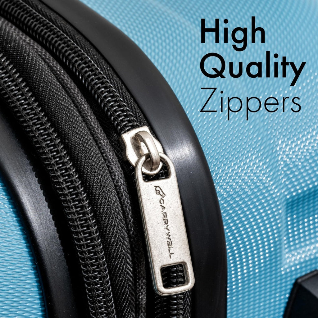 (Not Made In China) Carry On Luggage Hardside Spinner, Lightweight and Expandable 20 - 21 Inch Suitcase Rolling Carryon w/ 4 Wheels, Blue