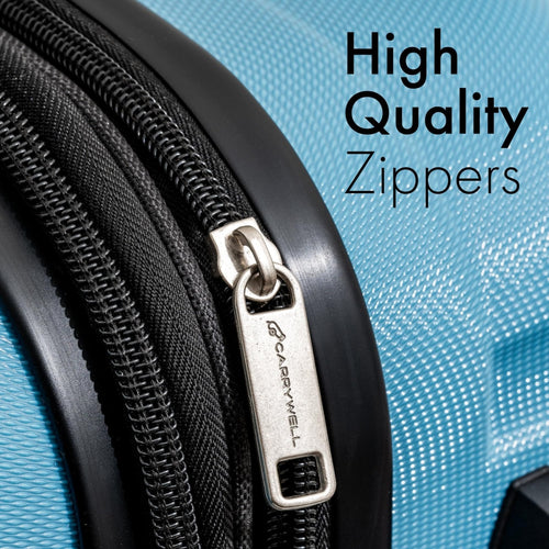 (Not Made In China) Carry On Luggage Hardside Spinner, Lightweight and Expandable 20 - 21 Inch Suitcase Rolling Carryon w/ 4 Wheels, Blue