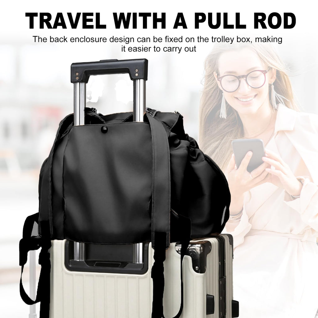 NPJGKY Multifunctional Travel Organizer Bag for Ladies - Doubles as a Stylish Backpack, Crossbody and Shoulder Bag, Boasts Great Storage Capacity(Black)