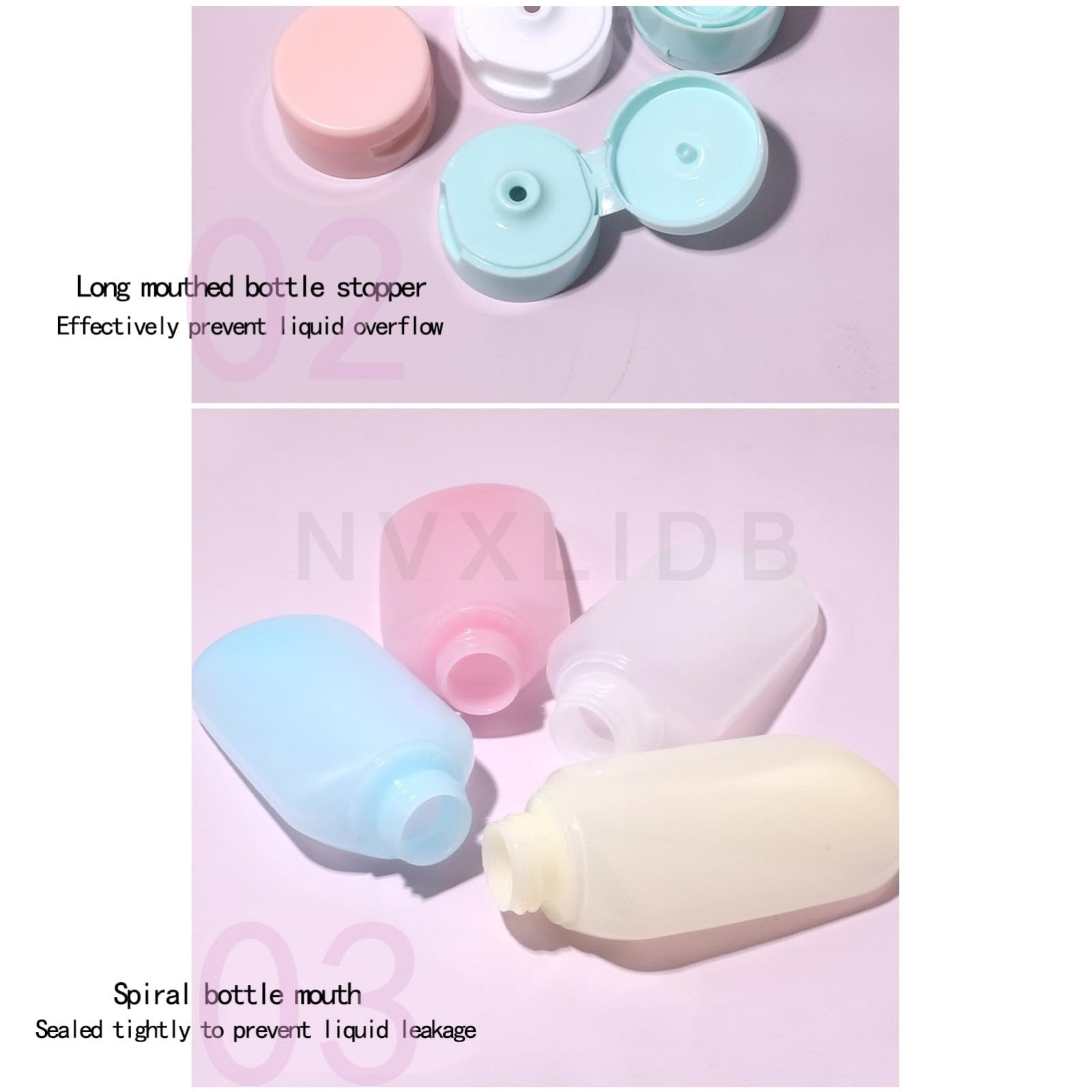 NVXLIDB travel bottle 4 - piece set, portable and leak - proof, suitable for shampoo, shower gel, body lotion and conditioner, a must - have for travel
