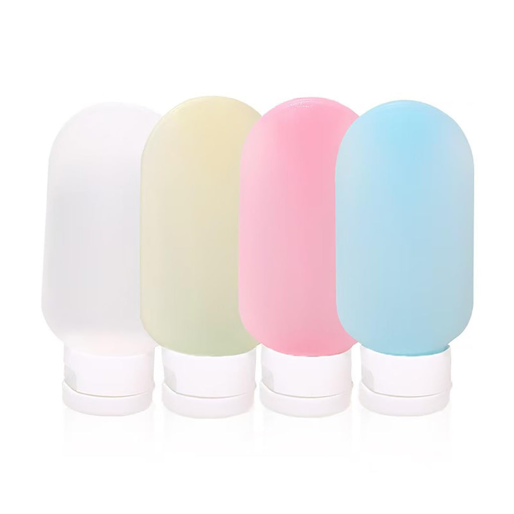 NVXLIDB travel bottle 4-piece set, portable and leak-proof, suitable for shampoo, shower gel, body lotion and conditioner, a must-have for travel