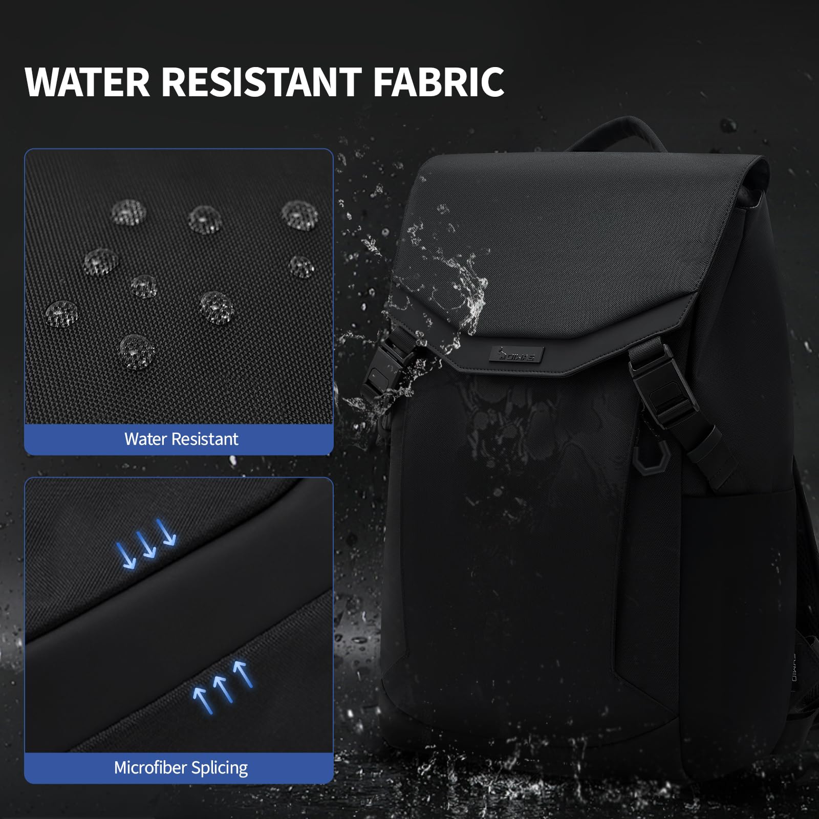 OIWAS Backpack for Men, 16 Inch Laptop Backpack for Men with Magnetic Buckle, Water - Resistant Travel Laptop Backpack