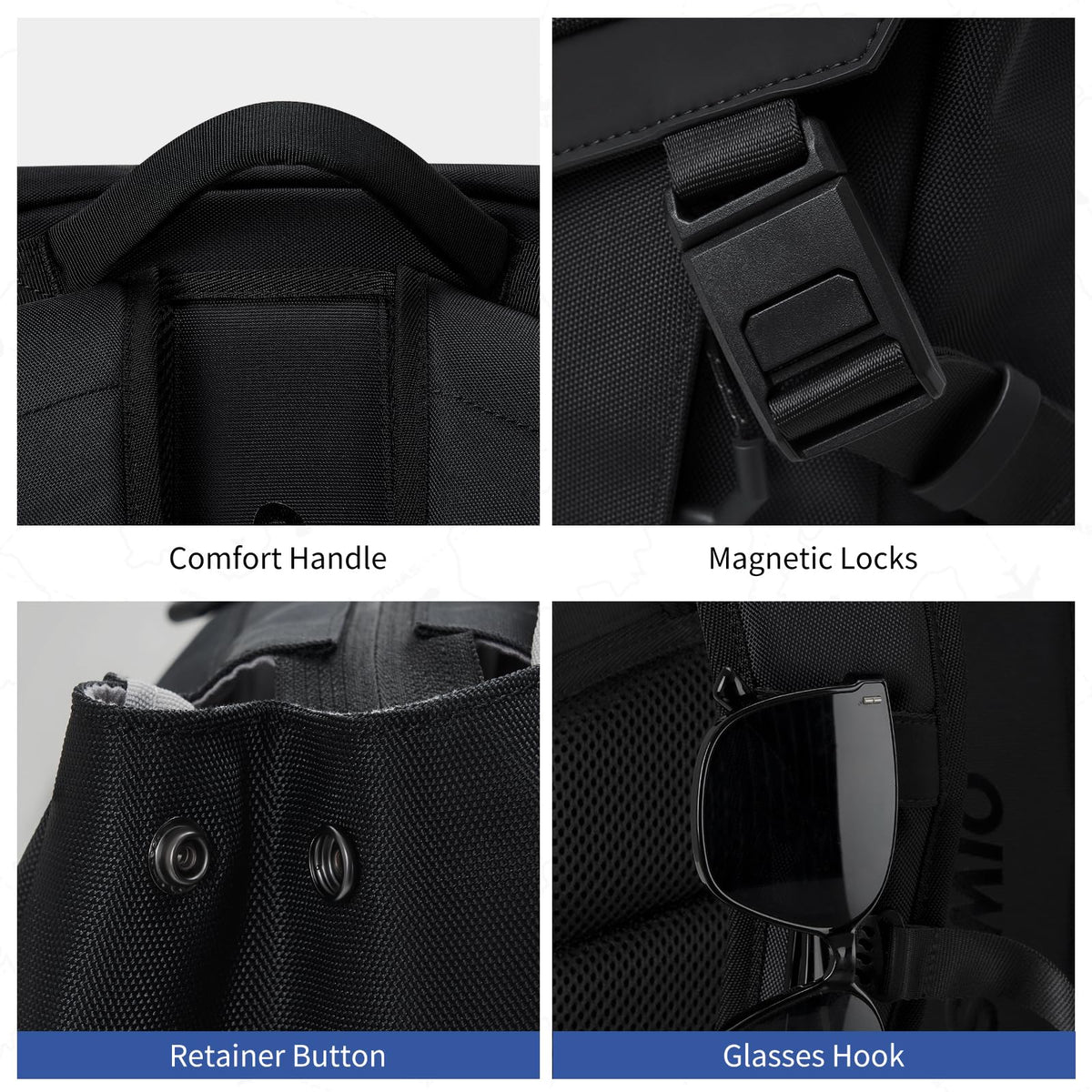 OIWAS Backpack for Men, 16 Inch Laptop Backpack for Men with Magnetic Buckle, Water - Resistant Travel Laptop Backpack