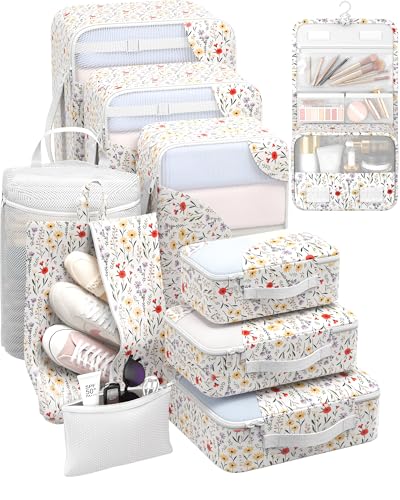 OlarHike 10 Set Packing Cubes for Travel, Gifts for Women Mom,Anti-Tearing Suitcase Organizer with Over-1000 pack Mesh Holes, Vacation Essentials & Accessories for Cruise Ship