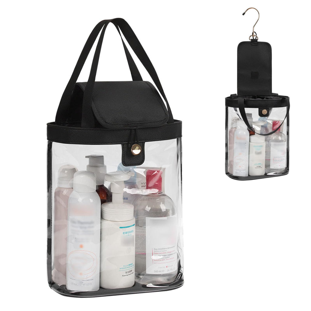 onemoky Travel Toiletry Bag, Hanging Clear Toiletry Bag for Women Men, Waterproof Travel Bag for Toiletries, Clear Makeup Bag Portable Shower Bag With Hanging Hook for Bathroom, Gym, Camping