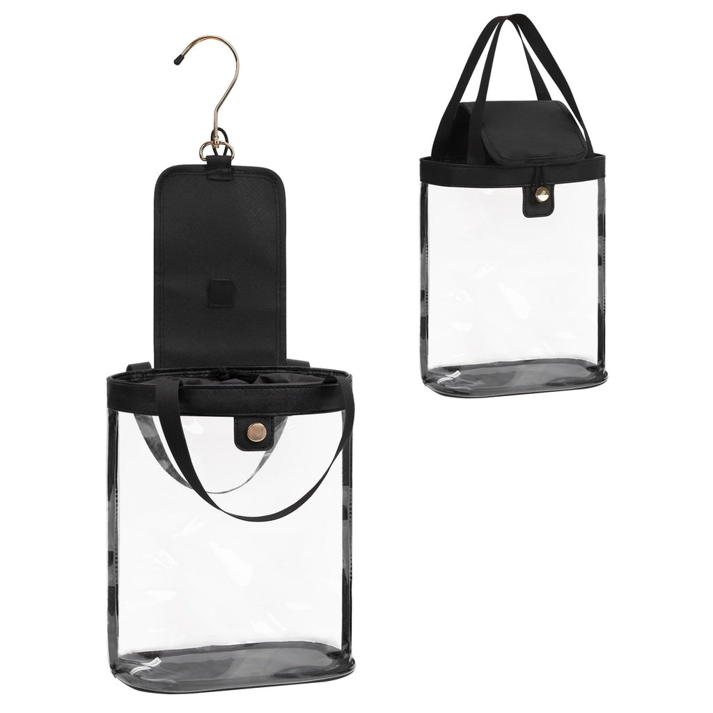 onemoky Travel Toiletry Bag, Hanging Clear Toiletry Bag for Women Men, Waterproof Travel Bag for Toiletries, Clear Makeup Bag Portable Shower Bag With Hanging Hook for Bathroom, Gym, Camping