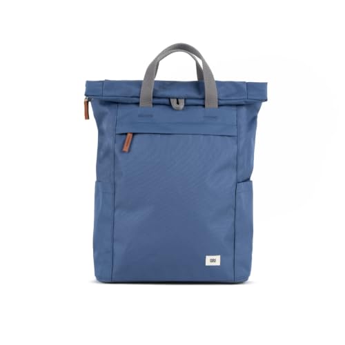 ORI LONDON Travel Backpack - Large Water-Resistant Nylon Rolltop Laptop Backpack for Men & Women - The Finchley - Burnt Blue