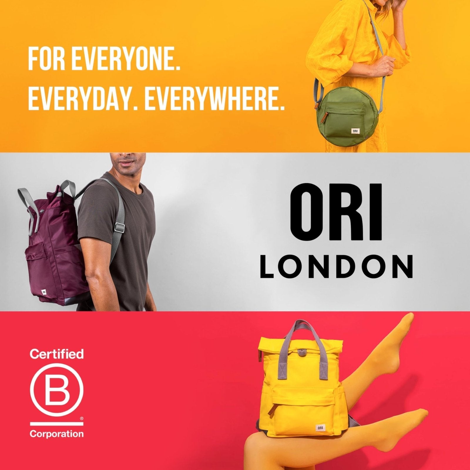 ORI LONDON Travel Backpack - Large Water - Resistant Nylon Rolltop Laptop Backpack for Men & Women - The Finchley - Moss