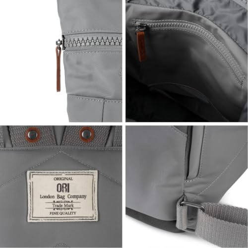 ORI LONDON Travel Backpack - Medium Nylon Rolltop Backpack for Men & Women for Laptop & Accessories - The Canfield, Stormy Gray