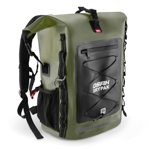 OSAH DRYPAK Waterproof Backpack Dry Bag 35L/55L/85L – Heavy Duty Roll-Top Hiking Backpack for Travel, Kayaking, Boating, Camping, Rafting and Fishing