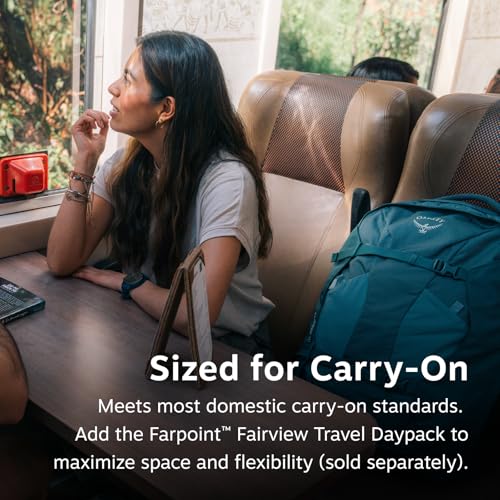 Osprey Fairview 40L Women's Travel Backpack - Carry On Bag with Laptop Sleeve and Toiletry Pocket, Cascade Blue-Torrent Blue | Osprey Backpacks