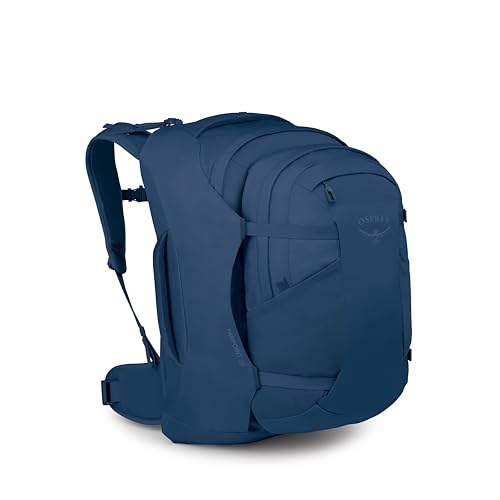 Osprey Farpoint 55L Men's Travel Backpack - Carry On Bag with Personal Item Sized Detachable Daypack, Antique Blue | Osprey Backpacks
