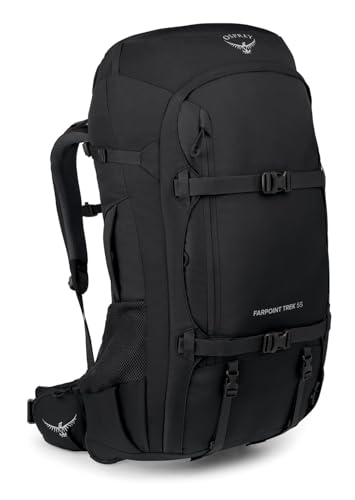 Osprey Farpoint Trek 55L Men's Travel Backpack, Black | Osprey Backpacks