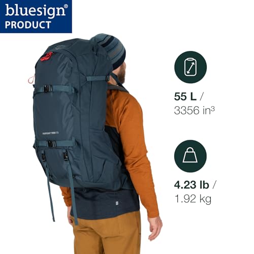 Osprey Farpoint Trek 55L Men's Travel Backpack, Muted Space Blue | Osprey Backpacks