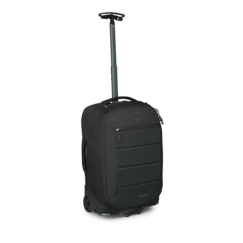 Osprey Ozone 2-Wheel Carry-On - Lightweight Carry-On Luggage with Oversized Wheels and Trolley Handle - Rolling Travel Suitcase for Air Travel, Overhead Compartments and Weekend Trips, Black | Osprey Backpacks