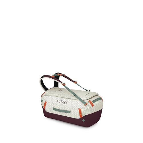 Osprey Transporter 40L Lightweight Travel Duffel Backpack - Water Resistant Gear Bag for Men and Women, Mystery White | Osprey Backpacks