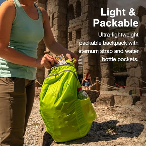 Osprey Ultralight Collapsible Stuff Pack - Lightweight, Packable Travel Backpack — Extra Bag For Travel and Every Day — 18 L Capacity Daypack to Expand Luggage, Tundra Green | Osprey Backpacks