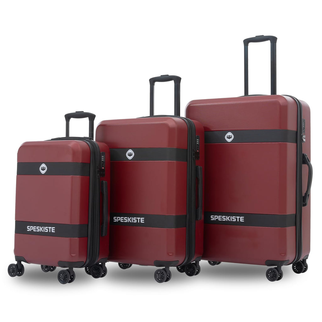 ottsmn 3 Piece Luggage Set, ABS PC Expandable Suitcases with Wheels, Lightweight Hardshell Luggage Sets Carry on Luggage with TSA Lock Red (20in 24in 28in)