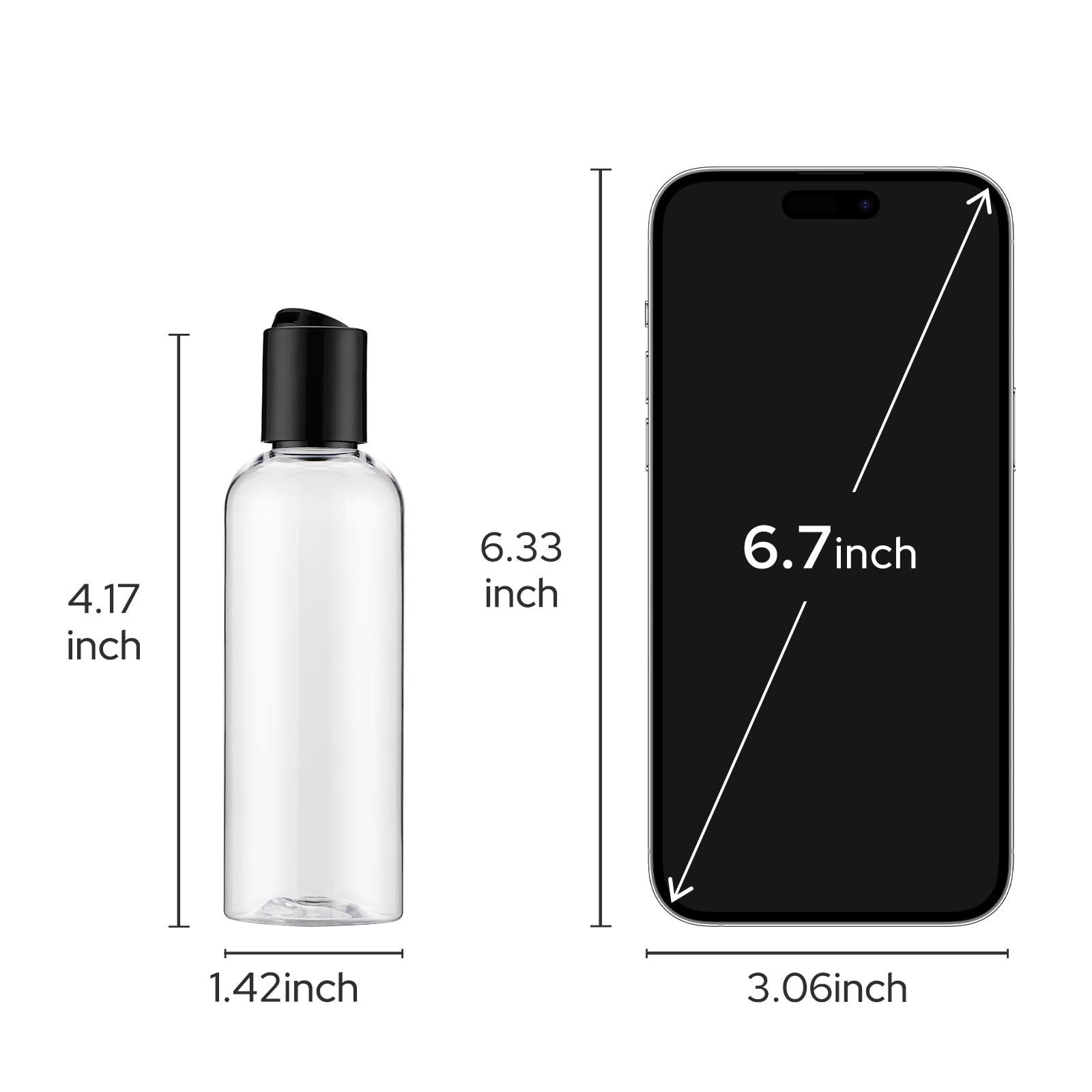 owlyee Travel Bottles for Toiletries 3.4 oz TSA Approved - 5 Pack Leak Proof Travel Size Containers, Clear Squeezable Plastic Bottles with Labels for Shampoo Lotion, Flight Cruise Gym Essentials