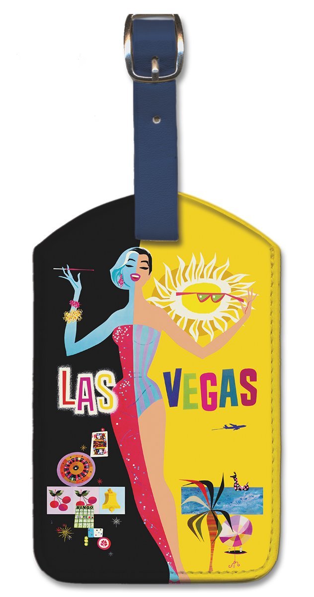 Pacifica Island Art Leatherette Luggage Baggage Tag - Las Vegas by David Klein