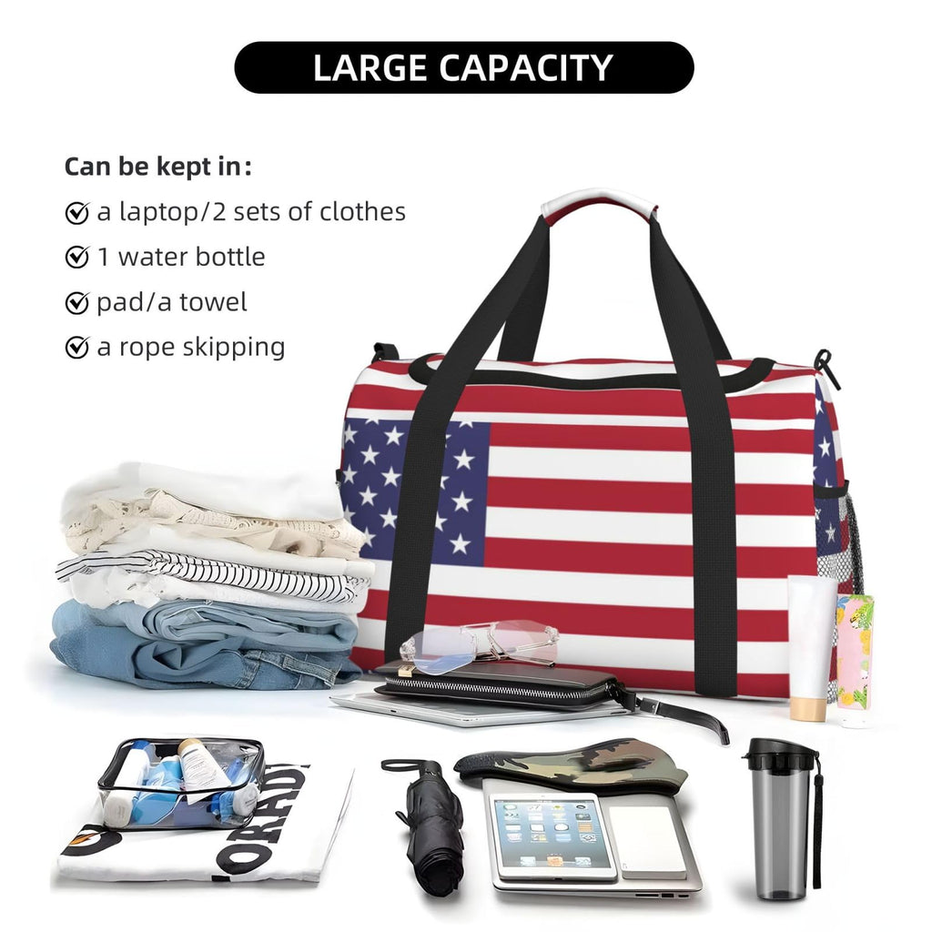 Patriotic flag of USA Speck Travel Duffle Bag, Lightweight Hospital Bag for Women, Large Sport Gym Bag for Men