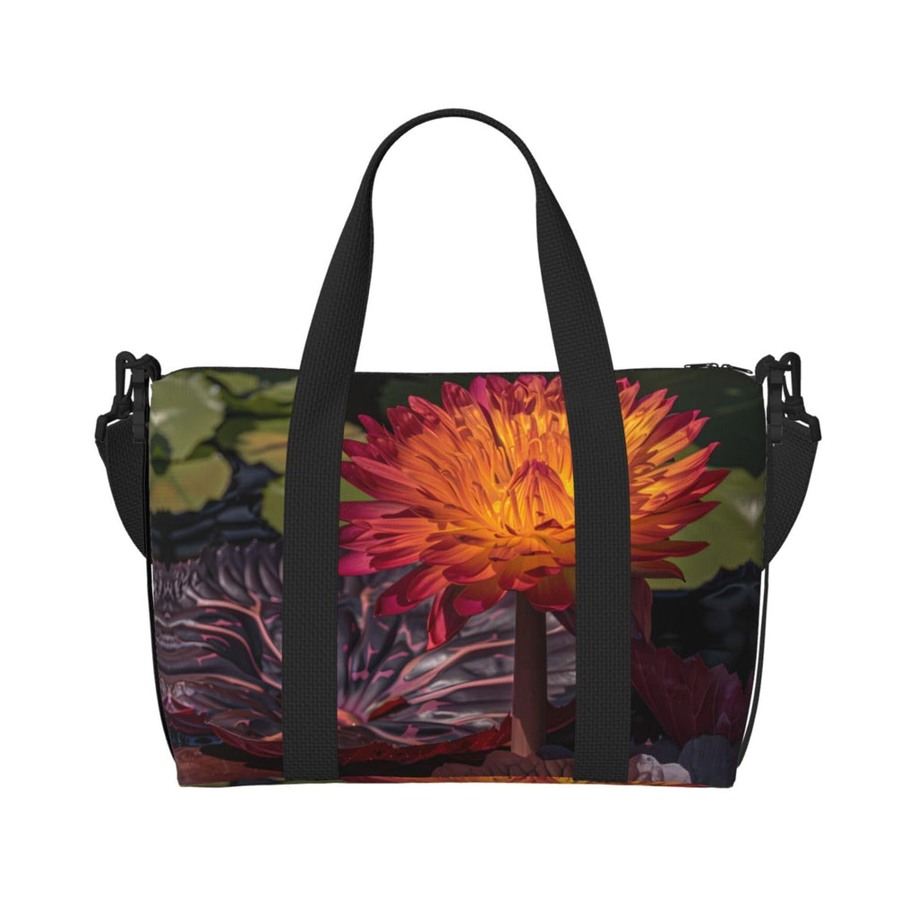 Phayah A Blooming Water Lily Crossbody Travel Bag Overnighter Duffel Bags Carry On Size Ideal For School Or Overnight Travel Bag