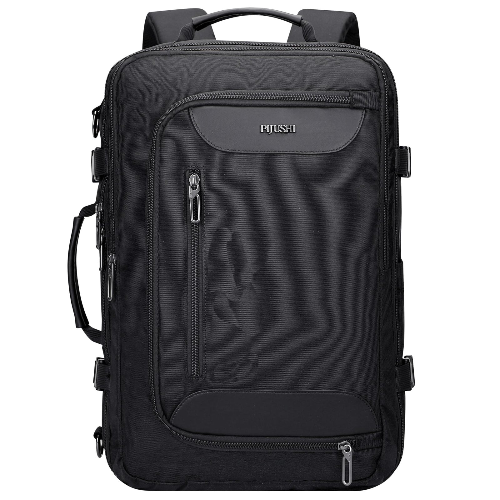 PIJUSHI Travel Backpack for Women Men Flight Approved Carry on Bag 16 inch Laptop Personal Item Daypack with Shoe Compartment(PE038 Black)