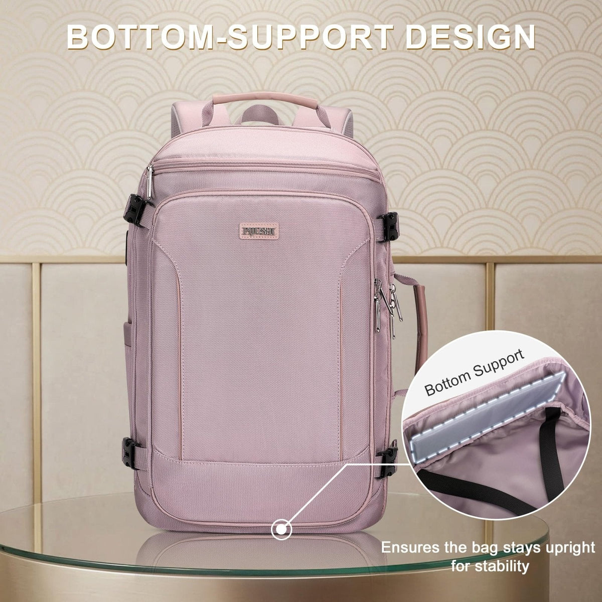 PIJUSHI Travel Laptop Backpack 35L Carry on Backpack for Women Men Flight Approved Business Daypack with USB Charging Port for Work Travel(PE067 Purple)