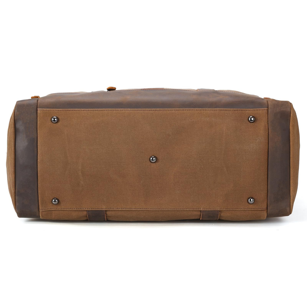 Polare 23" Waxed Canvas Cowhide Leather Travel Duffle Bag 42L Duffel Bag Waterproof Overnight Carry on Luggage Sport Weekender Bag For Men (Brown - 23")