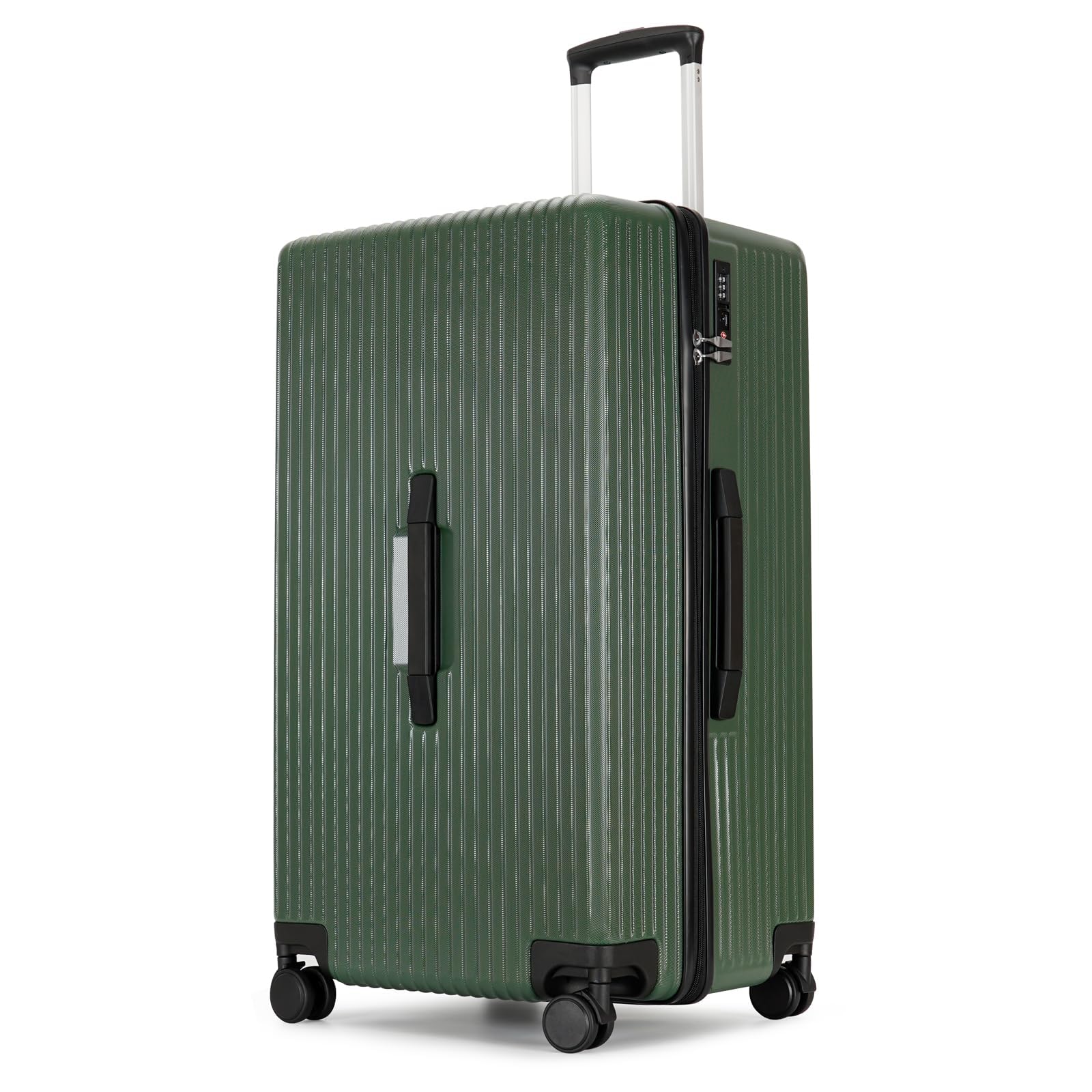PRIMICIA GinzaTravel Trunk Luggage, 28 Inch Luggage with Spinner Wheels, Scratch resistant texture Lightweight PC material with TSA Lock (Dark Green)